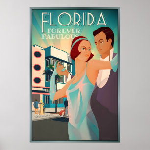 Poster Flórida Para Sempre Fabulosa Alta Moda Retro Sul P