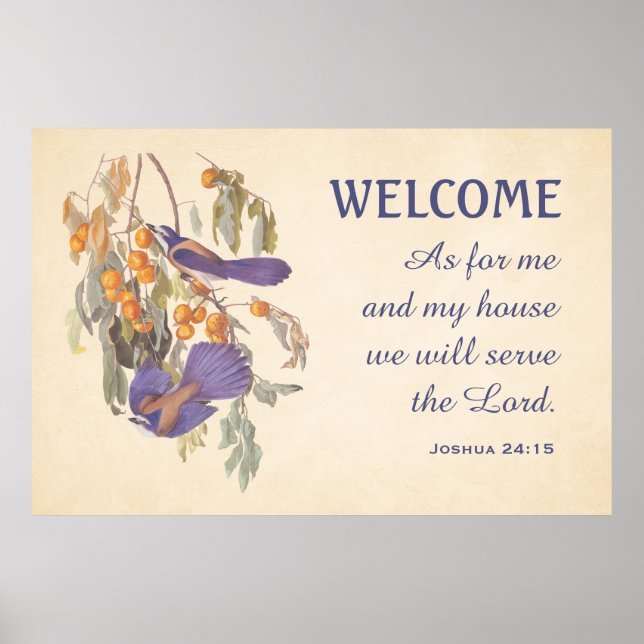 Poster Florida Scrub Jay Birds e Verse Doormat (Frente)
