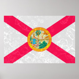 Poster Florida State Flag Grunge