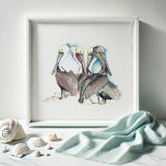 Poster Flórida Watercolor Pelican Art<br><div class="desc">Traga a serenidade à beira-mar para o seu espaço com esta impressão de arte pelicana, uma reprodução da minha pintura de aquarela original capturando uma cena costeira em tons ricos de azul, marrom, vermelho e amarelo. Perfeito para decor de praia em sua casa, escritório, ou uma vibe da Califórnia de...</div>