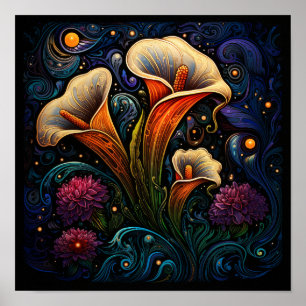 Poster Florista Bonita Flor Lírio Radiante - Lírio