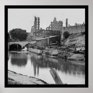 Poster Flour Mill pelo James River & Richmond, VA 1865
