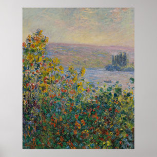 Poster Flower Beds at Vetheuil por Claude Monet