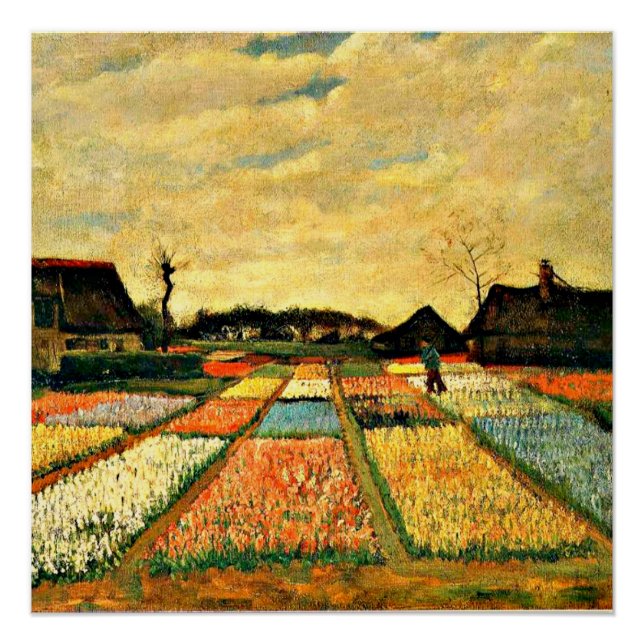 Póster Flower Beds na Holanda, Poster de pintura fina (Frente)