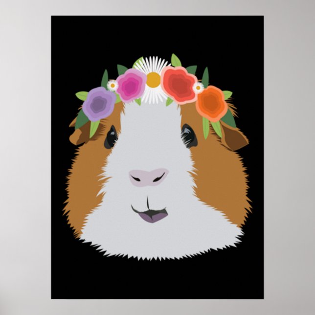 Poster Flower Crown Guinea Pig (Frente)