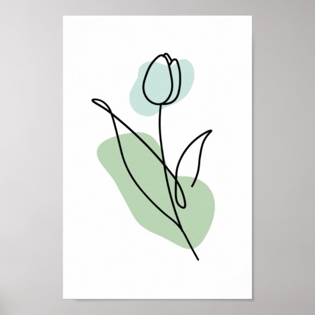 Poster Flower Line Art (Frente)