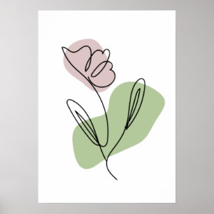 Poster Flower Line Art