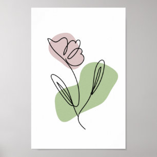 Poster Flower Line Art