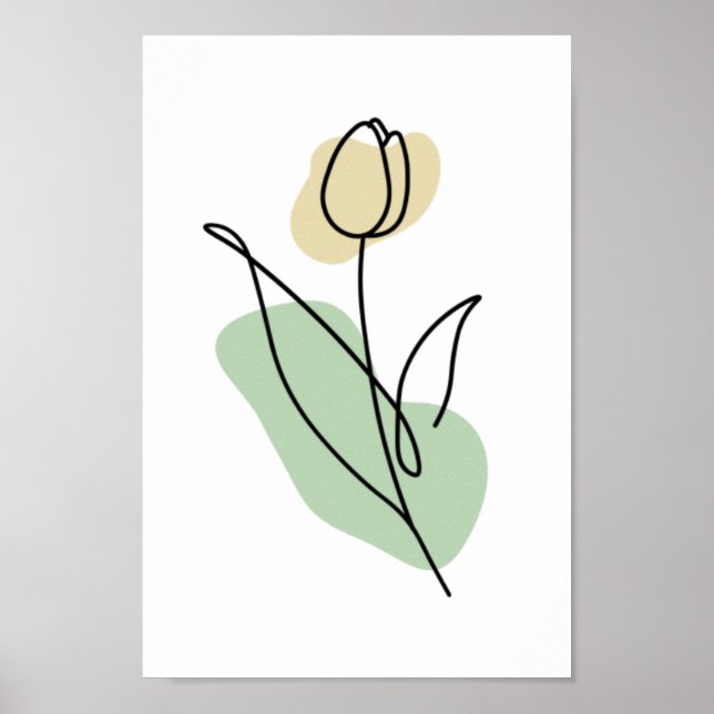 Poster Flower Line Art (Frente)