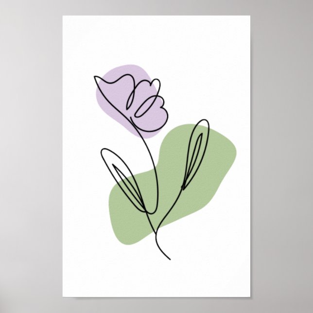 Poster Flower Line Art (Frente)