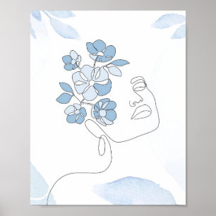 Poster Flower Lover Retrato minimalista
