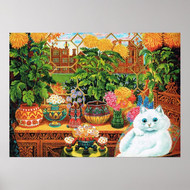 Póster Flower Lovers Cat, Louis Wain (Frente)