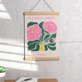 Poster Flower Market Abstrato Retro Peony