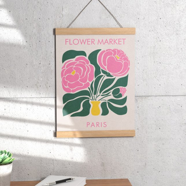 Poster Flower Market Abstrato Retro Peony (Criador carregado)