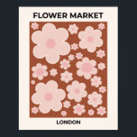 Poster Flower Market London Retro Flower Terracotta Beige<br><div class="desc">Flower Market Estocolmo: arte floral abstrato - impressão de flores retrorreflectoras - terracotta / ferrugem / castanha e bege.</div>