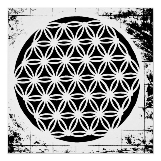 Póster Flower of Life Grunge (Frente)