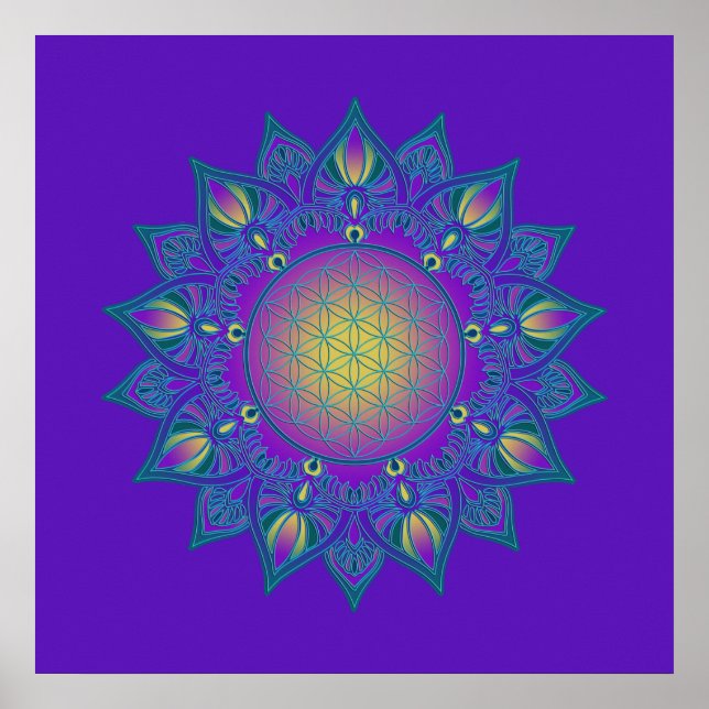 Poster Flower Of Life - Indian Mandala 3 (Frente)