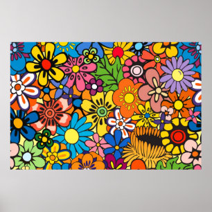 Poster Flower power colorido
