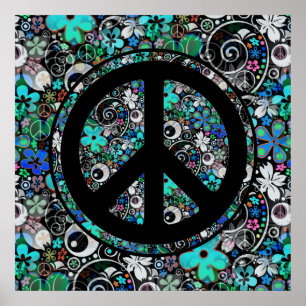 Poster FLOWER POWER PEACE (ENERGIA INFERIOR) - sinal II +