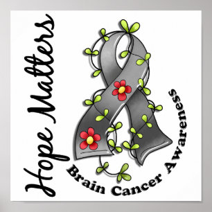 Poster Flower Ribbon 4 Hope Importa Cancer cerebral