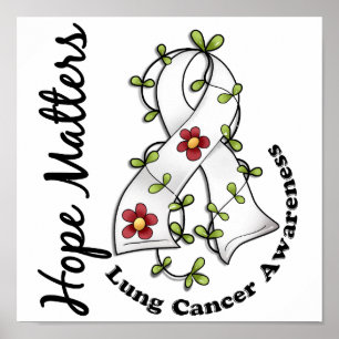 Póster Flower Ribbon 4 Hope Importa Cancer pulmonar