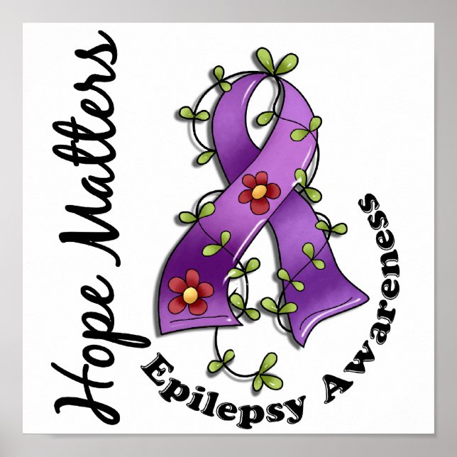 Poster Flower Ribbon 4 Hope Importa Epilepsia (Frente)
