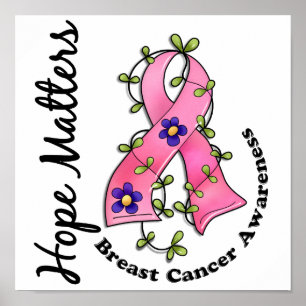 Póster Flower Ribbon 4 Hope Importa O Cancer Da Mama
