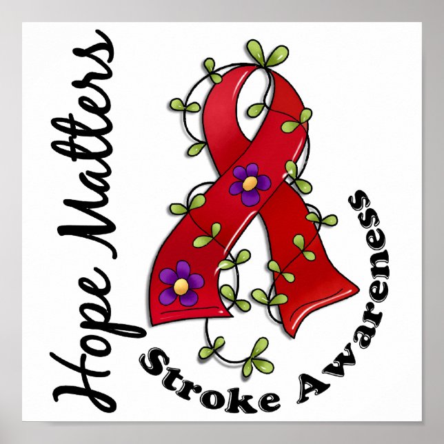 Poster Flower Ribbon 4 Hope Que Importa Traçar (Frente)