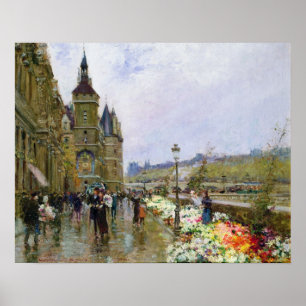 Póster Flower Sellers by the Seine