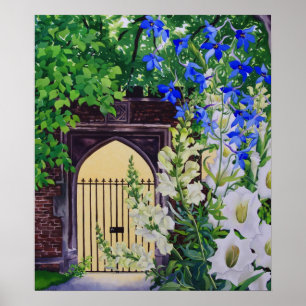 Póster Flowers by a sunlit gateway 2008