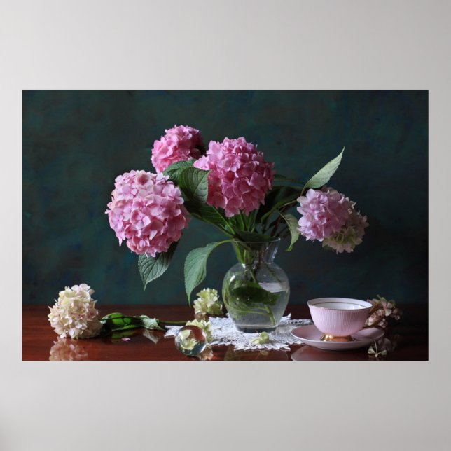 Poster Flowers | Hydrangeas in Vase (Frente)