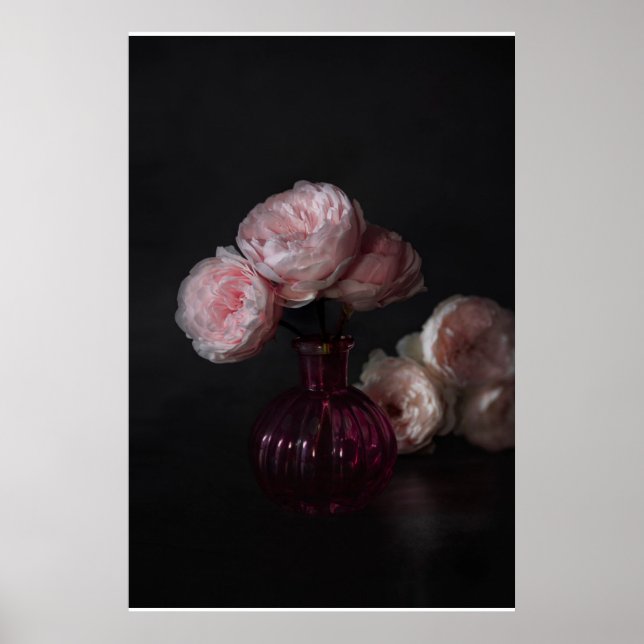 Poster Flowers | Pale Pink Peonies in Vase (Frente)