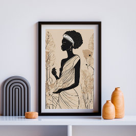 Poster Flowing African Goddess