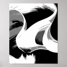 Flowing Curves in Black, White, and Gray