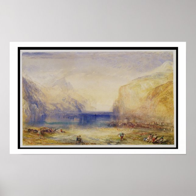 Póster Fluelen: Manhã (em direção ao lago) 1845 ( (Frente)