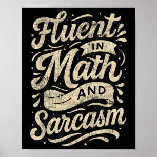 Poster Fluente Em Matemática E Professor Engraçado De Sar