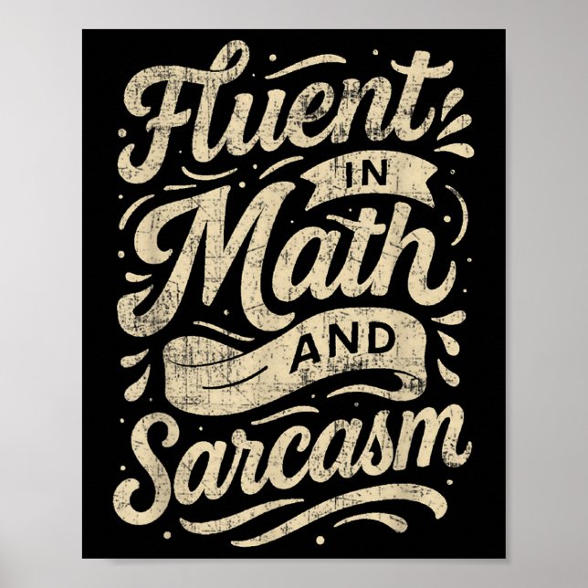 Poster Fluente Em Matemática E Professor Engraçado De Sar (Frente)