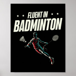 Poster Fluente No Shuttle Do Jogador De Badminton