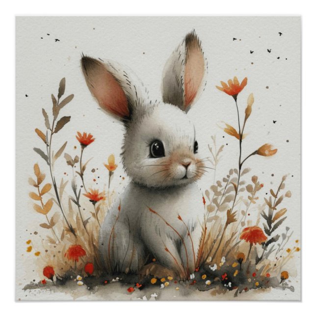 Póster Fluff Divertido: Um Coelhinho Cheio de Caprichos (Frente)