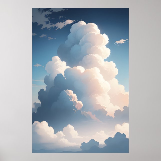 Poster Fluffy Cloudscape linda (Frente)