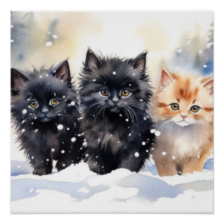 Póster Fluffy Kittens