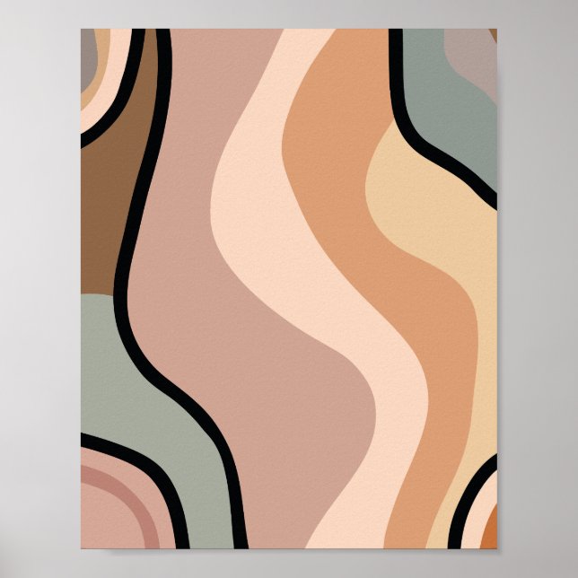 Poster Fluid Abstrato Art Colorida (Frente)