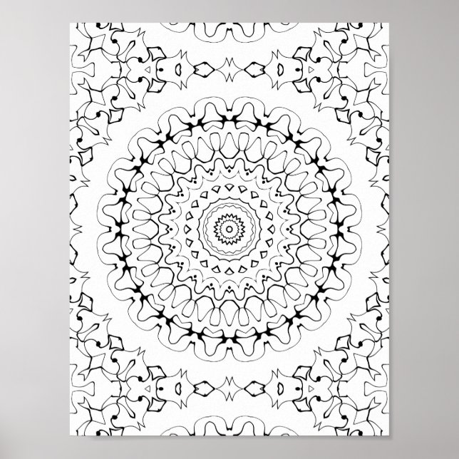 Poster Fluid Ink Ripple Coloring Page Pattern Artwork (Frente)