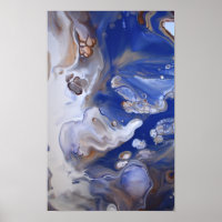 Fluido Marrom Abstrato Marble Art Azul
