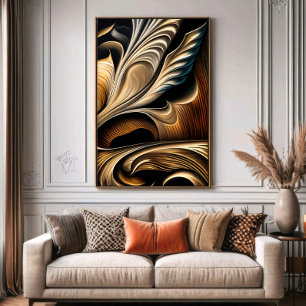 Poster Fluido Metálico Luxo Dourado