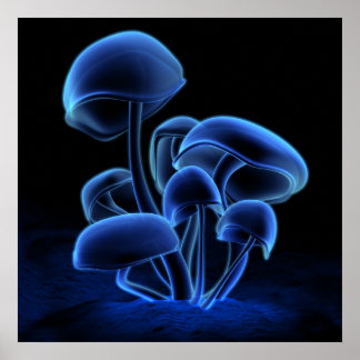 Póster Fluorescência Azul (Quadrado)