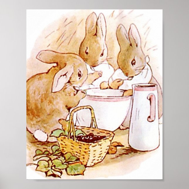 Poster Flúpsia Mopsy E Cottontail Beatrix Potter (Frente)