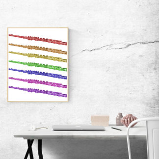 Poster Flutes Coloridos Arco-íris