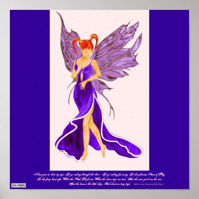 Poster Flutterby Fae (Damson) (Frente)