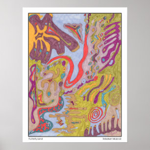 Póster "Flutterflyland" Abstrato Art